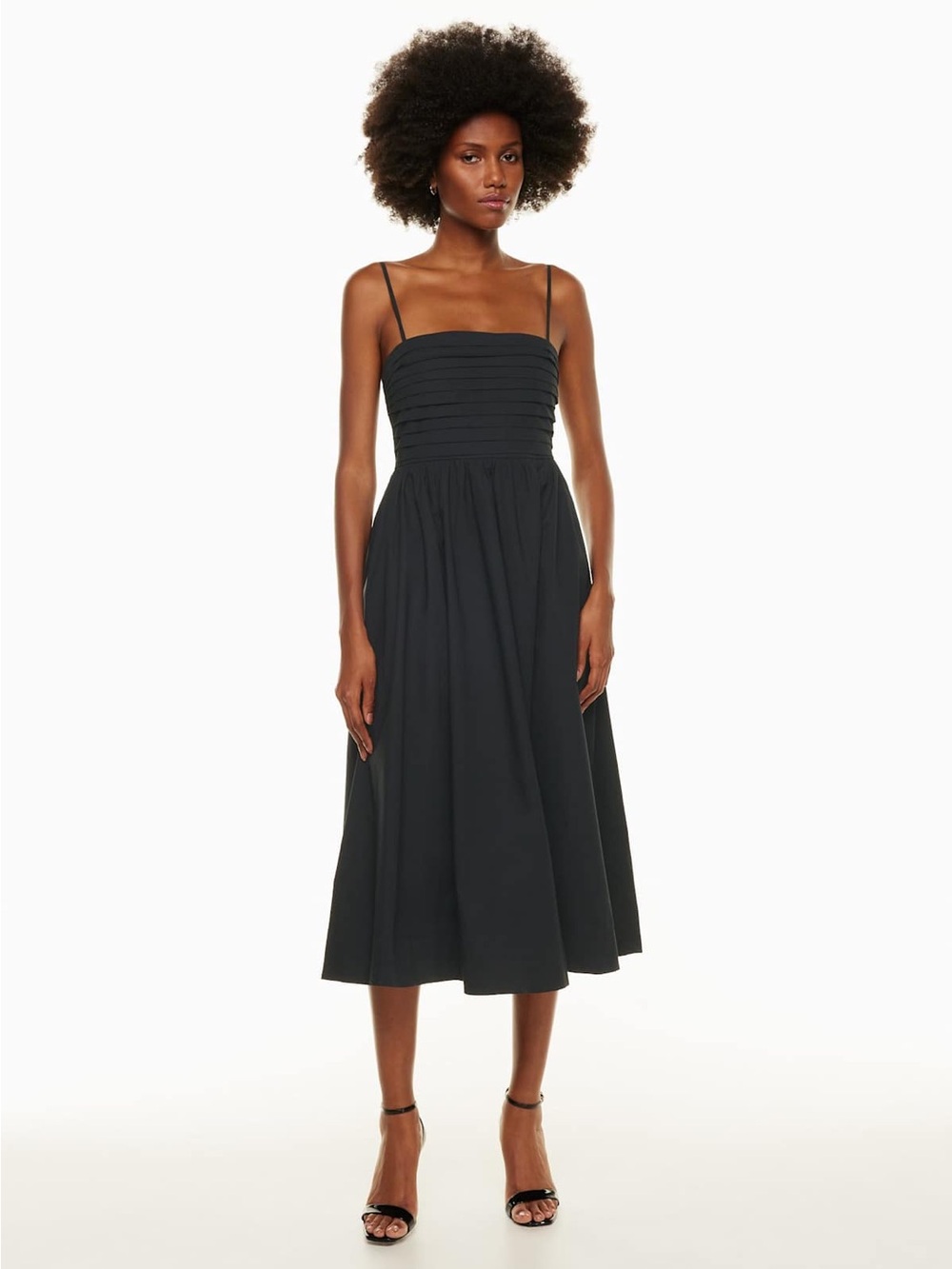 NWT Babaton Vault Poplin Midi Dress Black Size 2 Aritzia